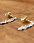 Comet 14k Gold and Diamond Earrings