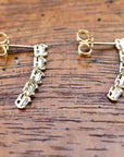 Comet 14k Gold and Diamond Earrings