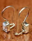 Contemporary Drop Cubic Zirconia Earrings
