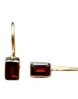 Contemporary Drop Garnet Earrings