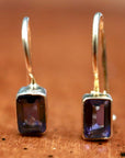 Contemporary Drop Iolite Earrings