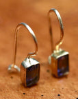 Contemporary Drop Iolite Earrings