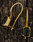Contemporary Drop Onyx Earrings