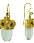 Countess Natalia Crystal, Garnet and Pearl Screw Back Earrings