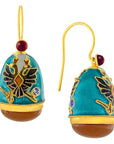 Countess Petrovna Carnelian Turquoise Egg Earrings