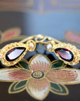 Coventry 14k Gold, Garnet and Pearl Earrings