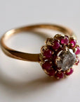 Daisy Buchanan 14k Gold, Champagne Diamond and Ruby Ring