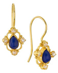 Daphne Dearheart Lapis and Pearl Screw Back Earrings
