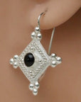 Devi Silver Garnet Earrings