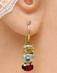 Diana Daring Citrine, Topaz and Garnet Earrings