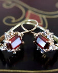 Dorothea Brooke 14k Gold, Garnet and Diamond Earrings