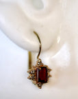 Dorothea Brooke 14k Gold, Garnet and Diamond Earrings