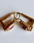 Dorothy 14k Gold, Ruby and Diamond Earrings