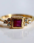 Dorothy 14k Gold, Ruby and Diamond Ring