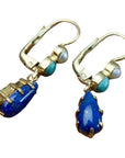 Duchess Of Kent Lapis, Turquoise and Pearl Earrings