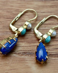 Duchess Of Kent Lapis, Turquoise and Pearl Earrings