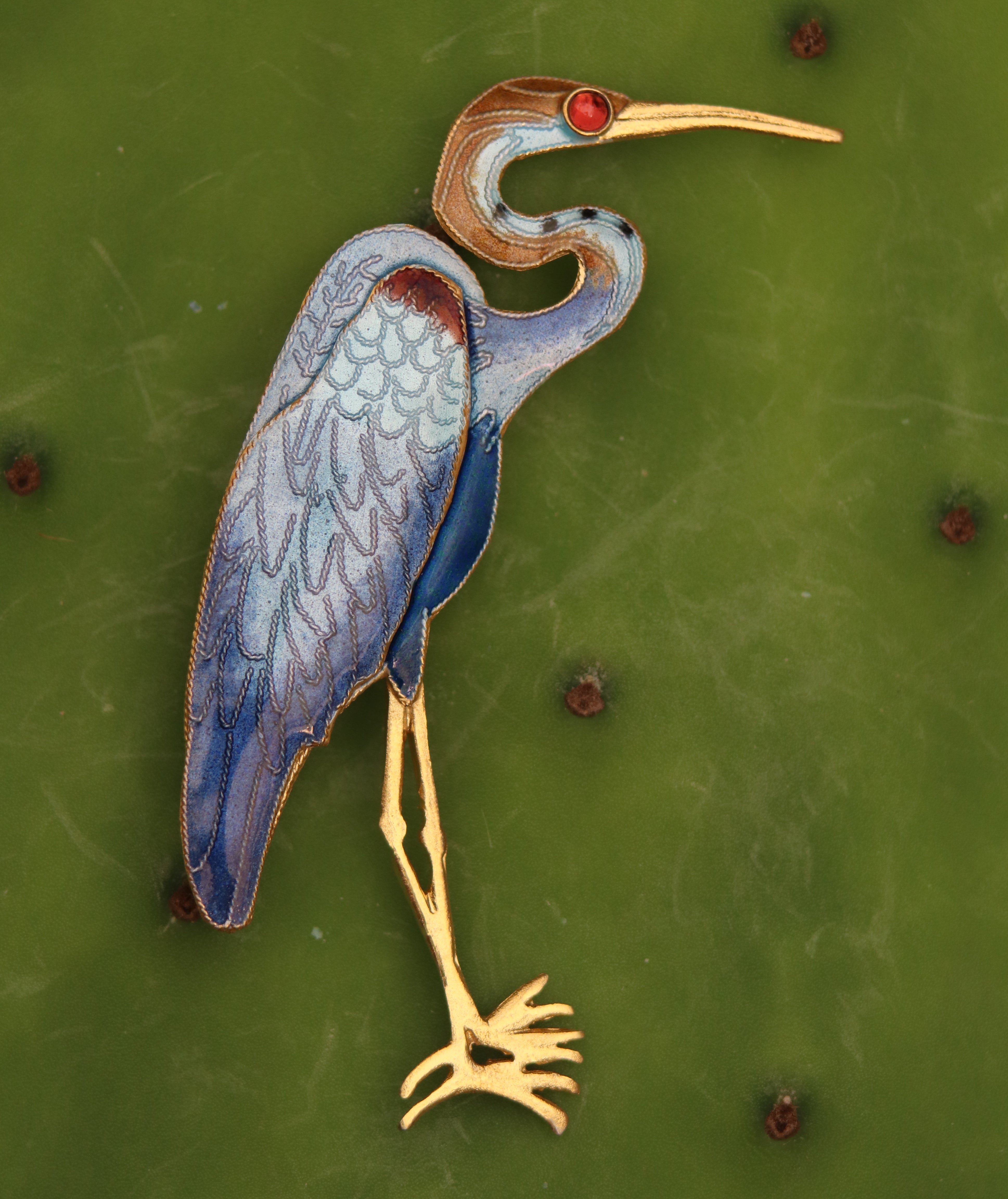 Egret Art Nouveau Pin : Museum of Jewelry