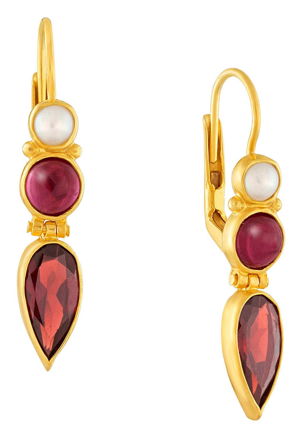 Ellen Terry Garnet and Pearl Earrings outlet