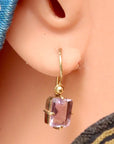Emerald Cut Amethyst Earrings