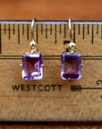 Emerald Cut Amethyst Earrings