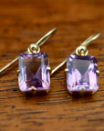 Emerald Cut Amethyst Earrings