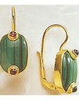 Emerald Isle Malachite and Garnet Earrings
