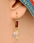 Felicity Fairchild 14k Gold, Garnet and Crystal Earrings