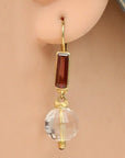 Felicity Fairchild 14k Gold, Garnet and Crystal Earrings