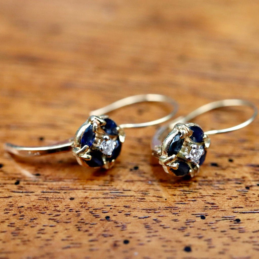 Firmament 14k Gold, Sapphire and Diamond Earrings