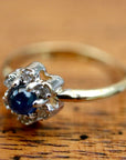 Flower 14k Gold, Sapphire and Diamond Ring