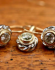 Flower 14k White Gold and Diamond Earrings