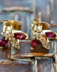 Flutter 14k Gold, Ruby and Diamond Earrings