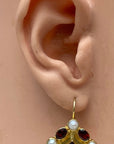 Fontainebleau Garnet and Pearl Earrings