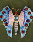 Garnet and Blue Topaz Garden Sprite Pin
