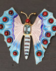 Garnet and Blue Topaz Garden Sprite Pin