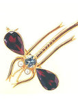 Garnet, Blue Topaz and Pearl Dragonfly Pin