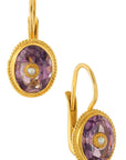 Georgian Drop Amethyst and Pearl Earrings