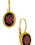 Georgian Drop Faceted Garnet Earrings