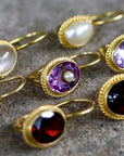 Georgian Drop Faceted Garnet Earrings
