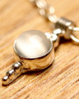 Greek Granulated Silver Moonstone Necklace