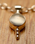 Greek Granulated Silver Moonstone Necklace