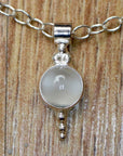 Greek Granulated Silver Moonstone Necklace