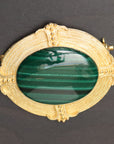 Greek Revival Malachite Brooch