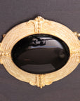 Greek Revival Onyx Brooch