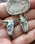 Vintage Laurel Inc Zebra Gold-Vermeil Earrings