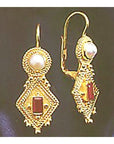 Indus Ruby and Pearl Earrings