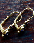Iris Iolite and Garnet Earrings
