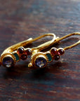 Iris Iolite and Garnet Earrings