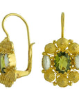 Jane Austen 14k Gold, Peridot and Pearl Earrings