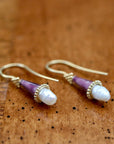 Jane Foole Enamel and Pearl Earrings